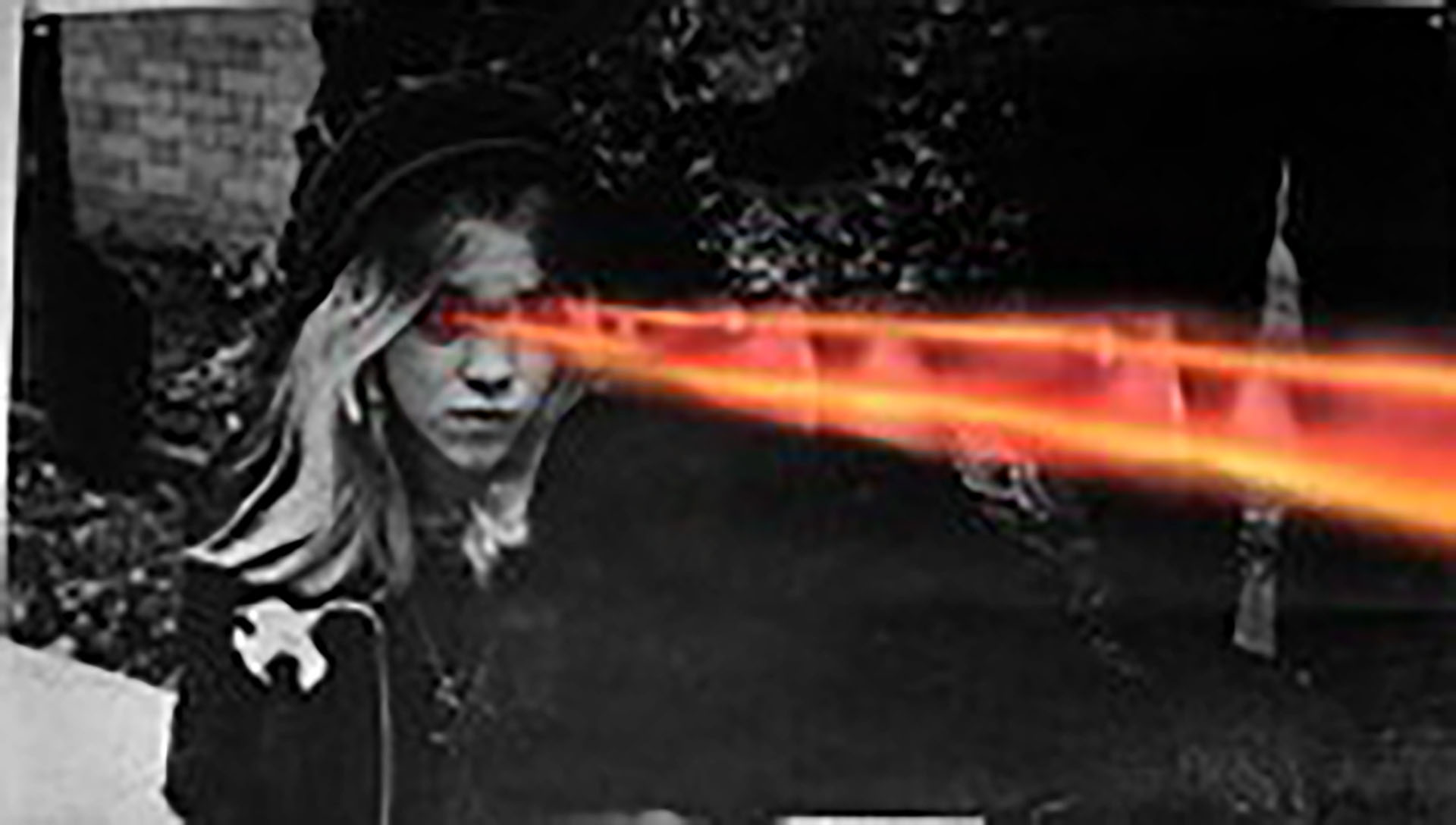 laser beams shooting out of girls eyes