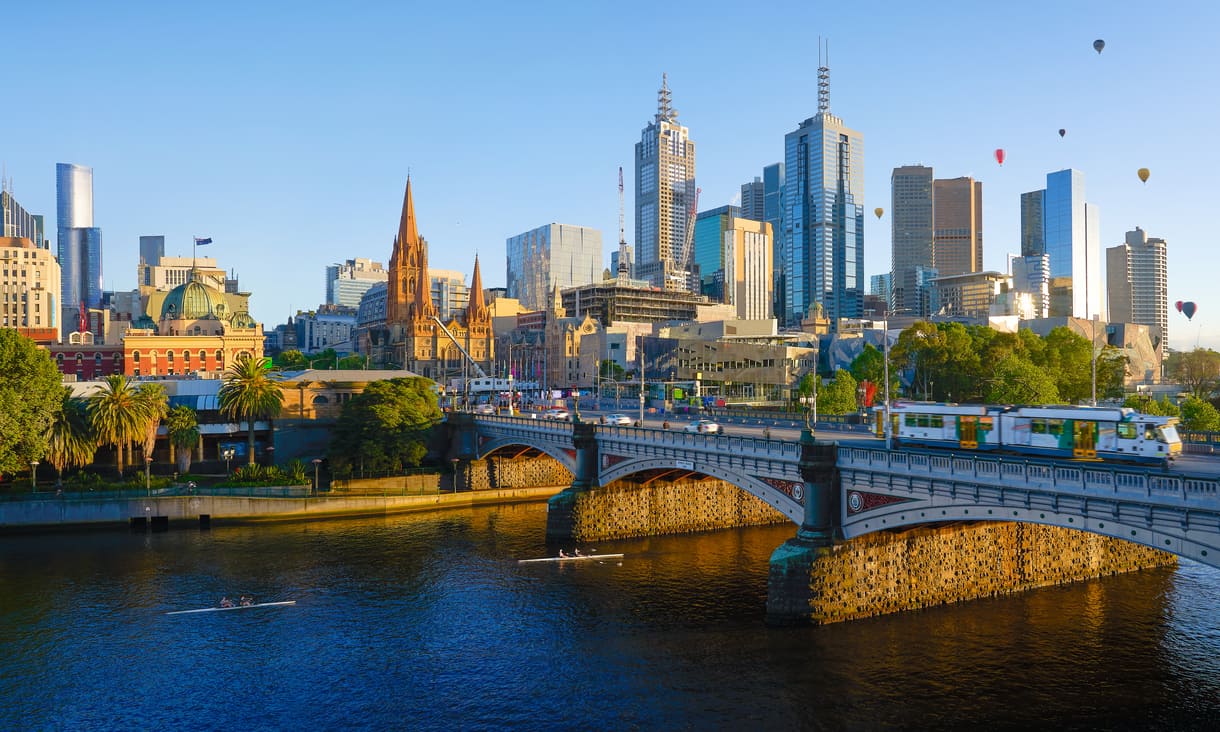 Image of Melbourne City over Princes Bridge
