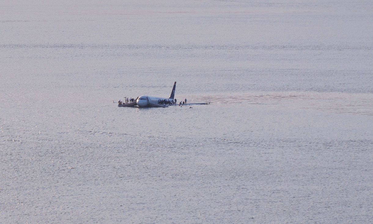 An image from the Hudson river plane crash.