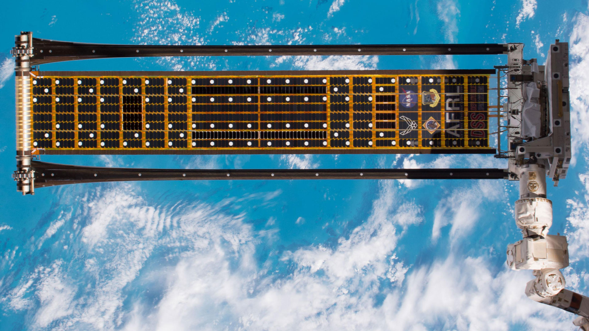 NASA solar arrays seen from space