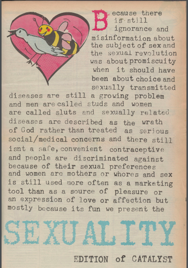 Catalyst. 2 June 1986, Volume 42, Issue 8, Sexuality edition.
