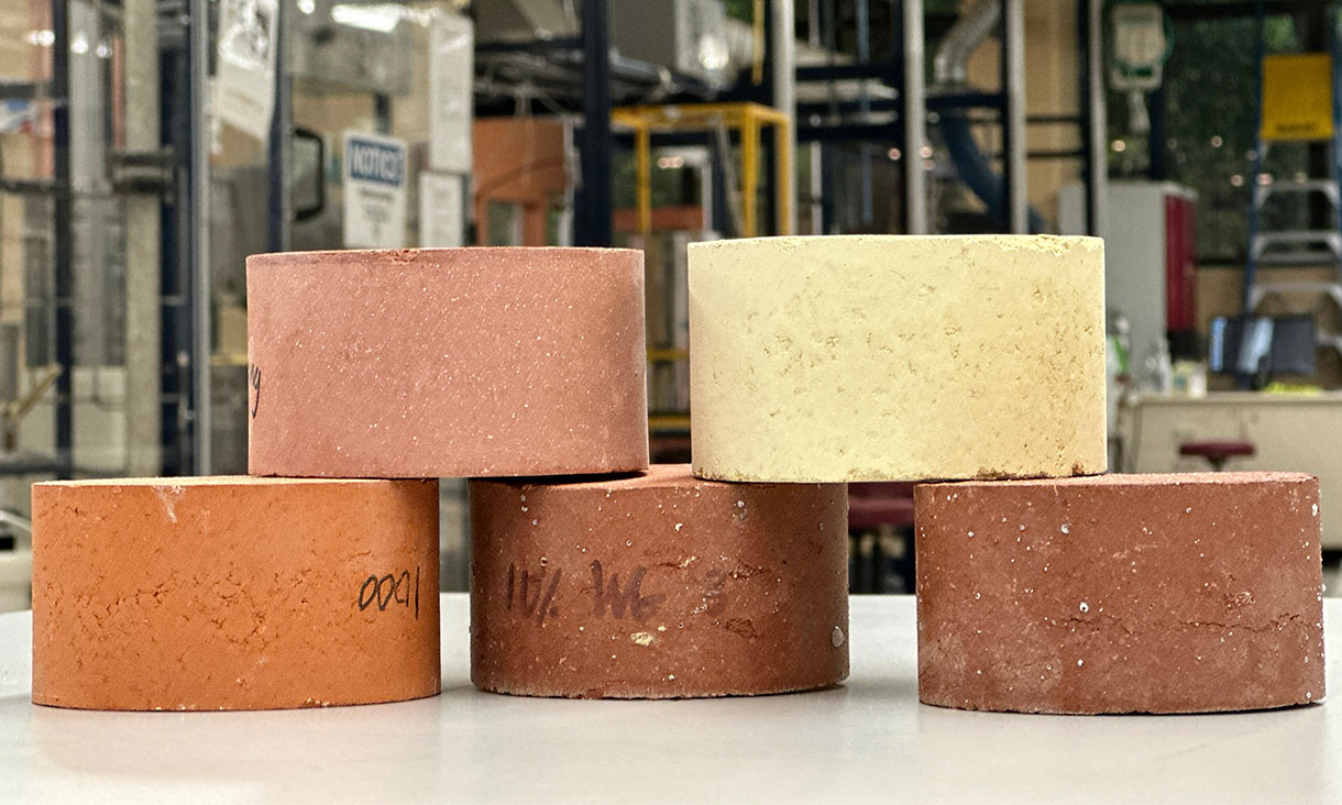 The team can make energy-smart bricks in a range of colours. Credit: Seamus Daniel, RMIT University