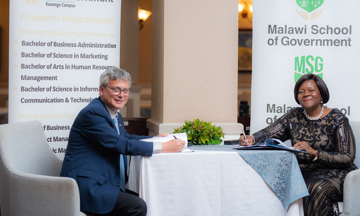 RMIT University College of Business and Law executive signs MoU with Malawai School of Government in Malawi, Africa 2025