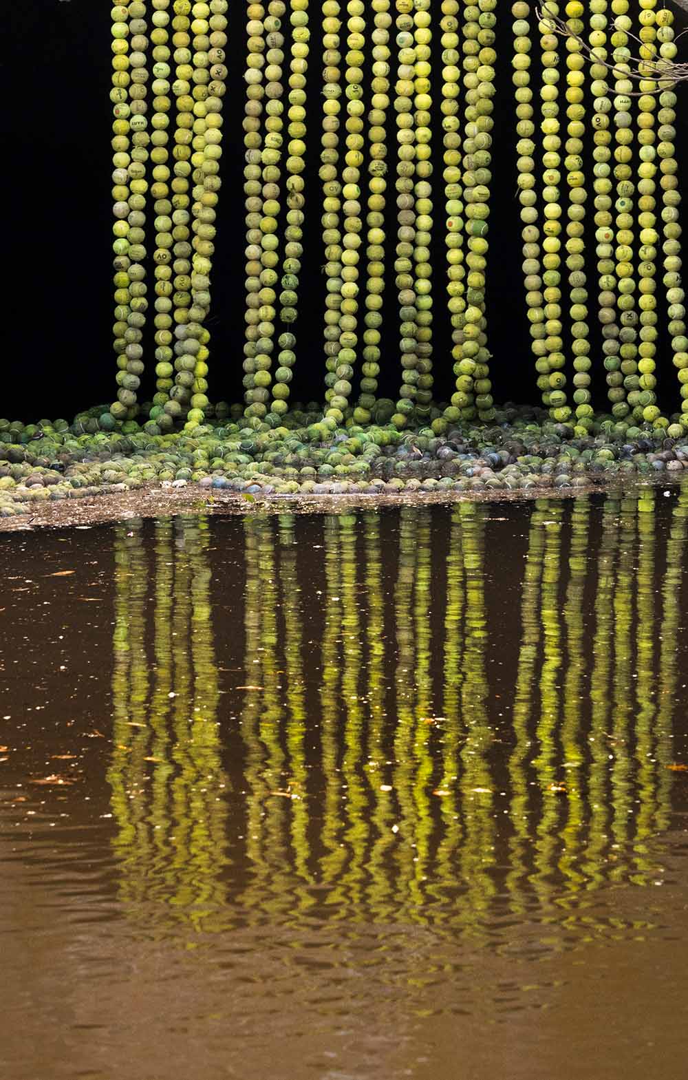 Deborah Fisher, River Bloom, 2024, photograph of environmental sculpture, image by Chris Bowes.