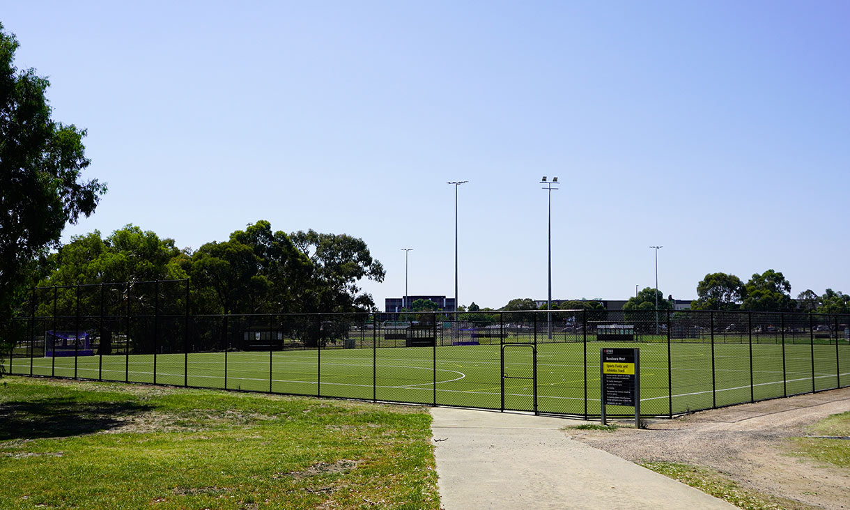 Dual soccer and hockey pitch