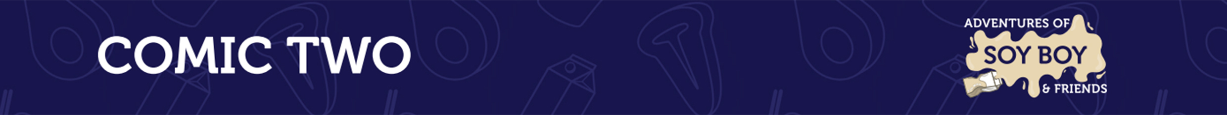 Text on blue background reads "Comic two".