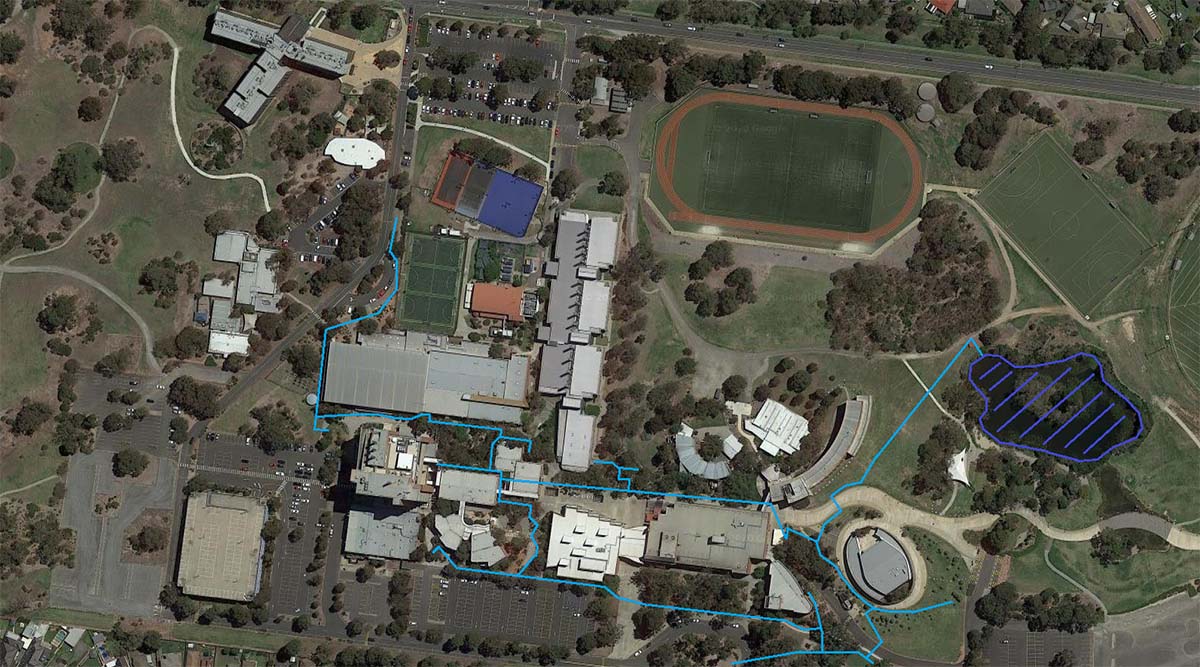 Bundoora campus stormwater pond