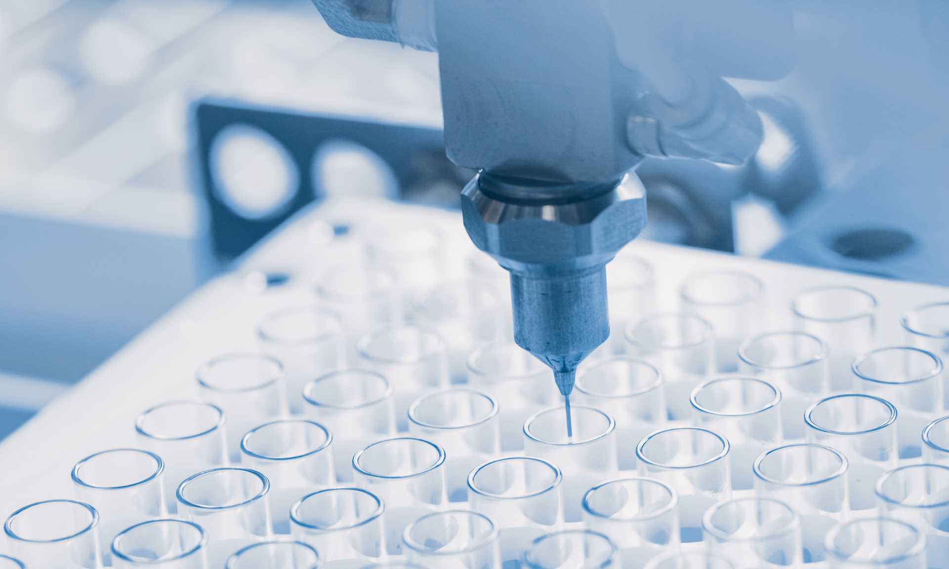 Close-up Shot of the Industrial Manufacturing Medical Test Tubes