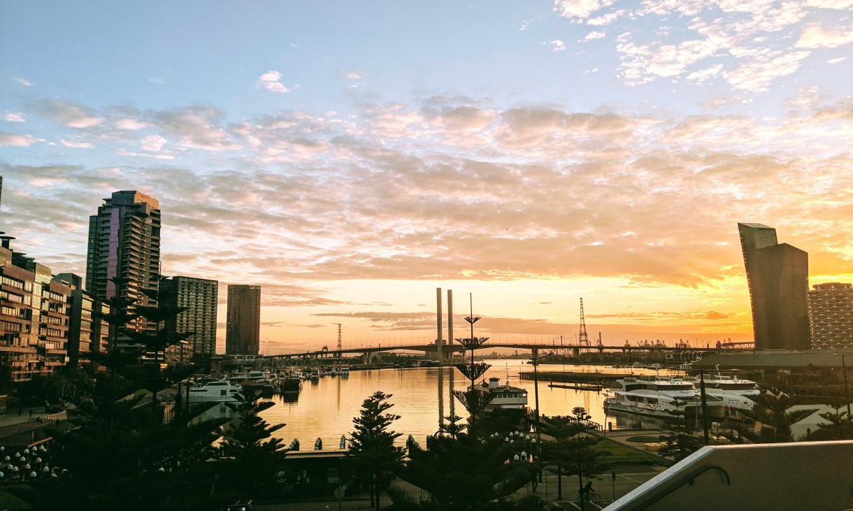 The Melbourne Docklands at dusk
