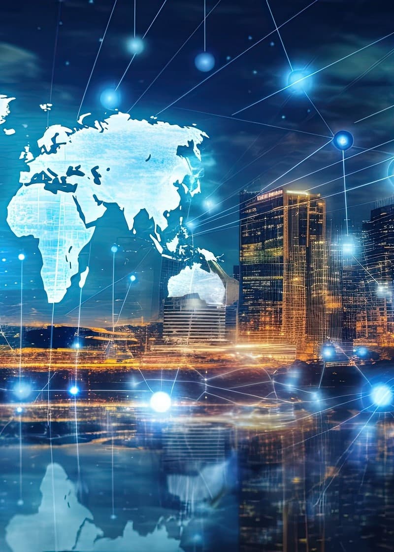 Digital map of world
