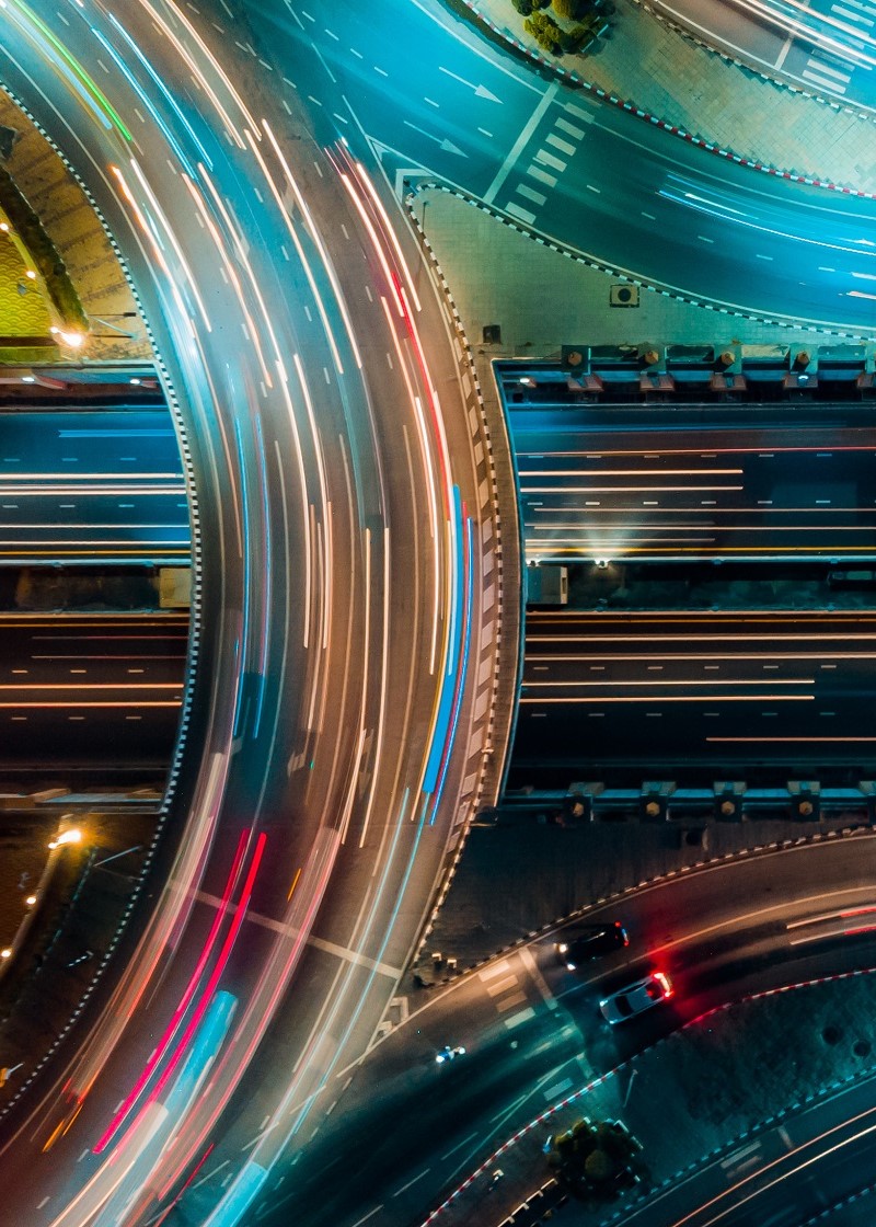 Aerial view of roads
