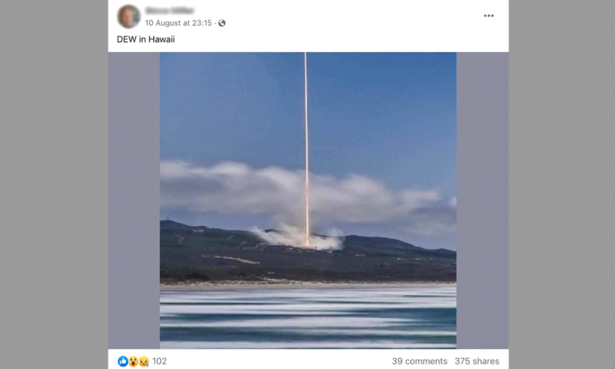 Image used to falsely claim the wildfires were caused by a DEW.