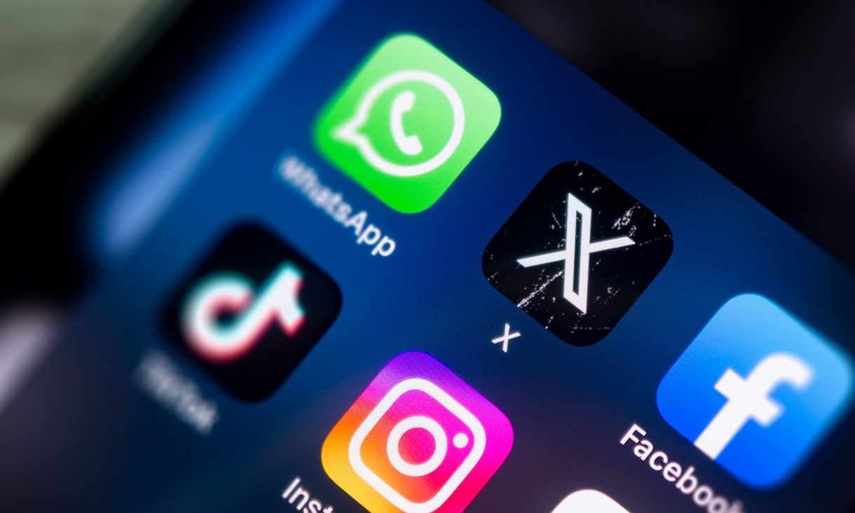 Social media apps on a smartphone screen