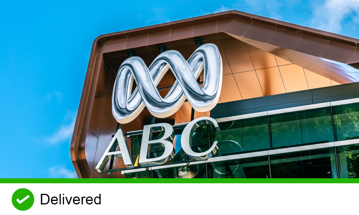 The sign at the entrance to the ABC Southbank building