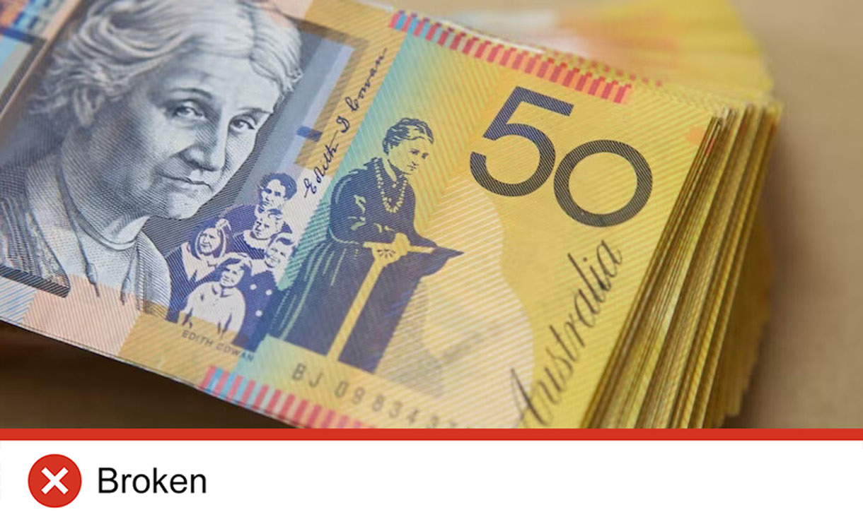 Stack of fifty dollar notes