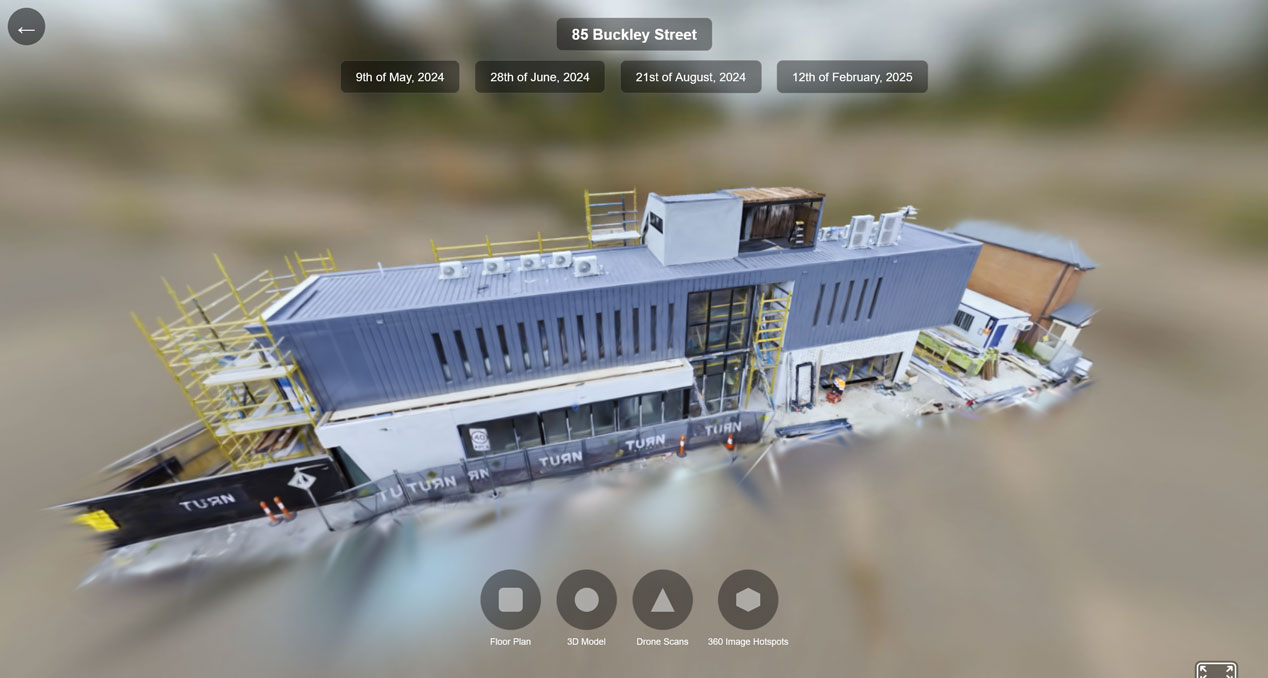 Drone view of the building – late construction stage