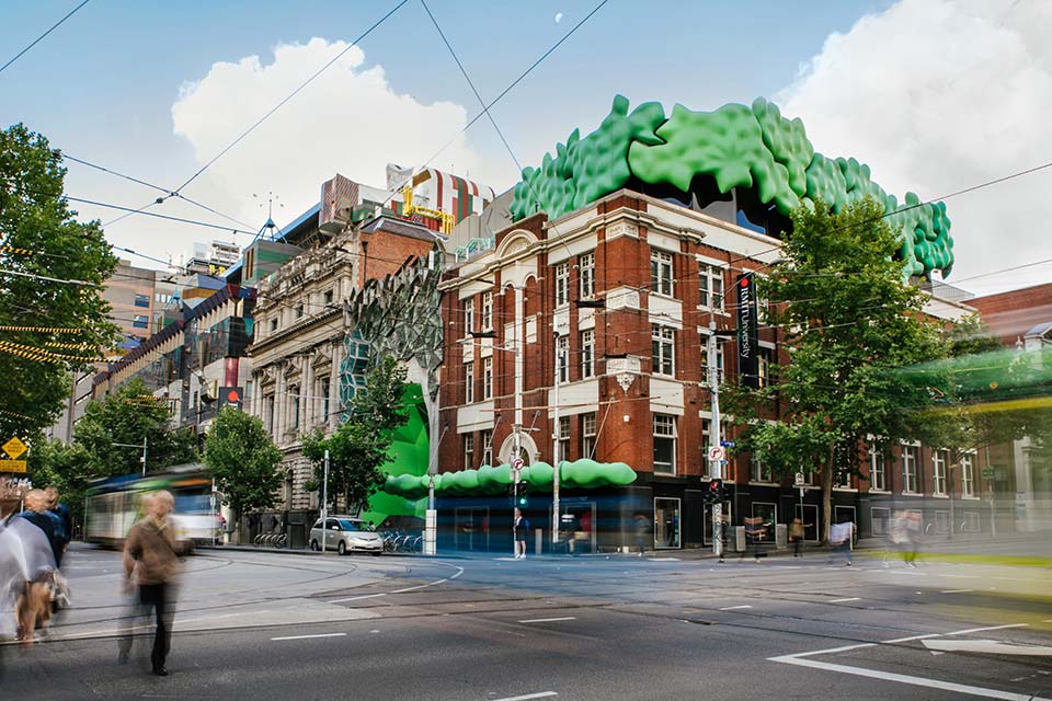 RMIT green brain building.