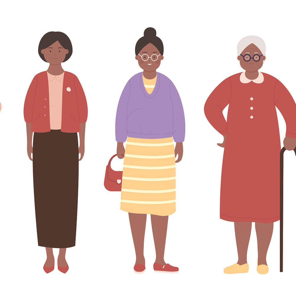 Three women at different ages