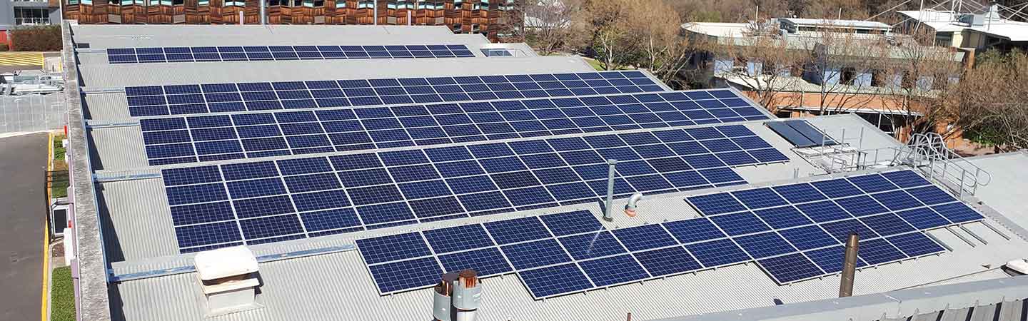 Solar panels on a roof