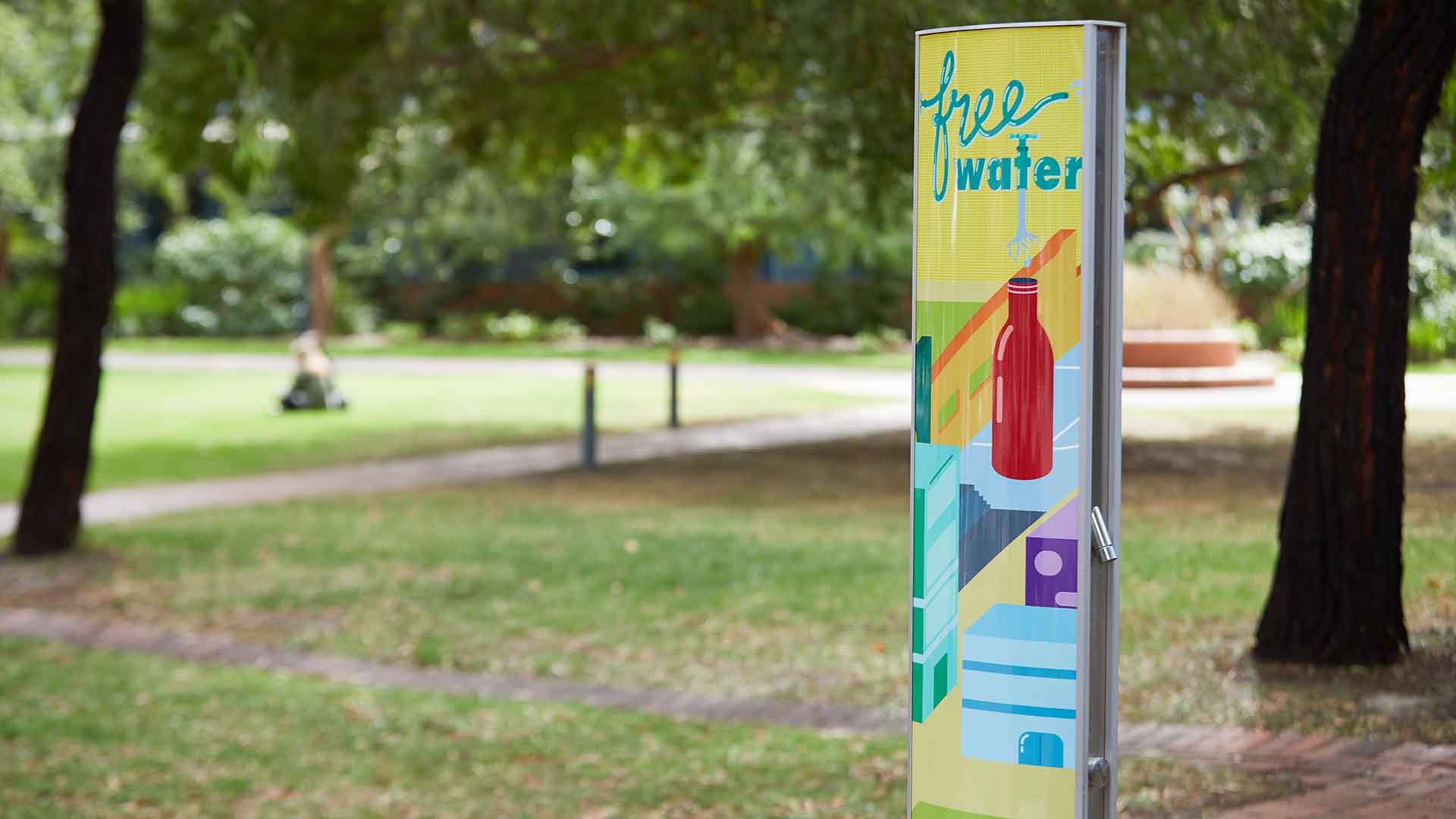 Water fountain on campus