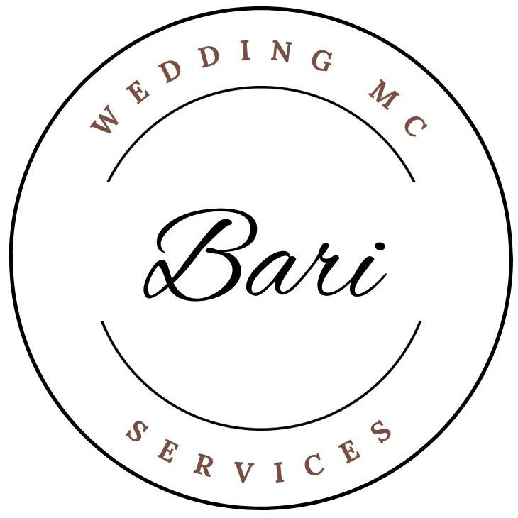  A circular logo with "Bari" in the center. The outer ring contains the text "Wedding MC Services" in uppercase letters.
