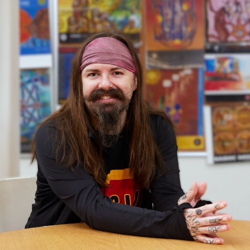 Image of Beau Windon inside RMIT's Ngarara Willim Centre.