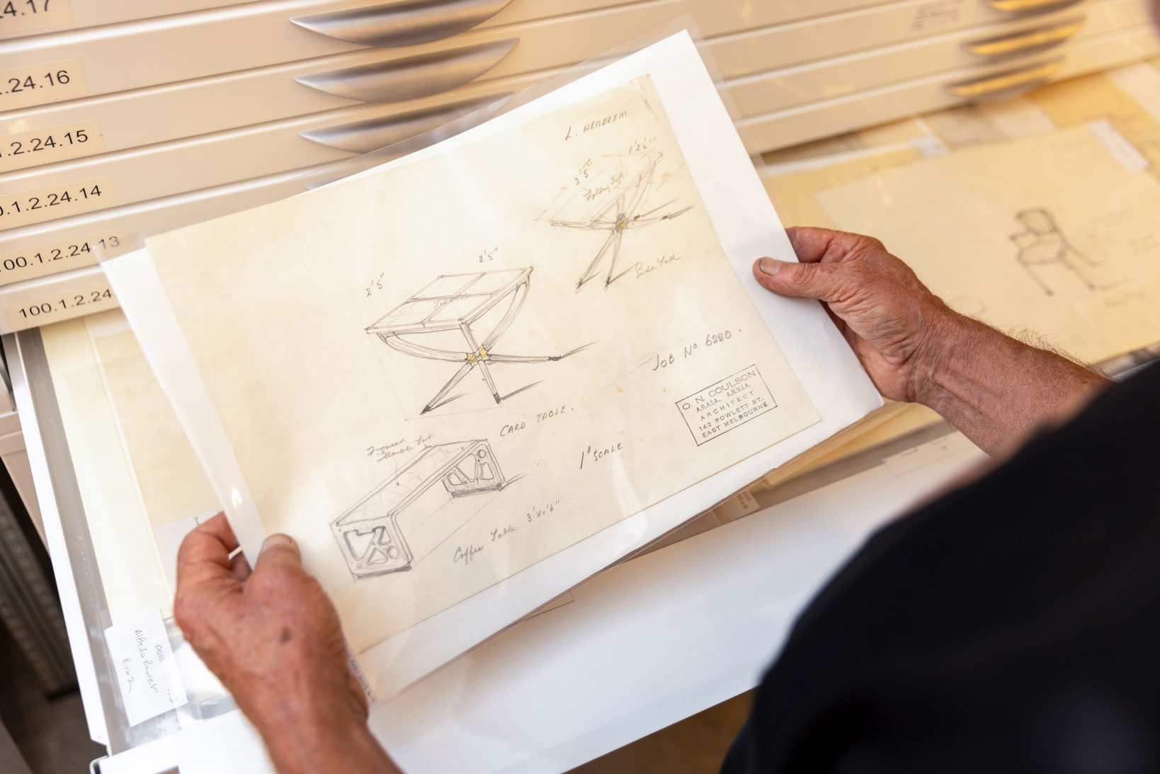 Bringing archives to light: Tony Isaacson with a drawing from the O Noel Coulson Collection, one of 463 works digitised in 2022.