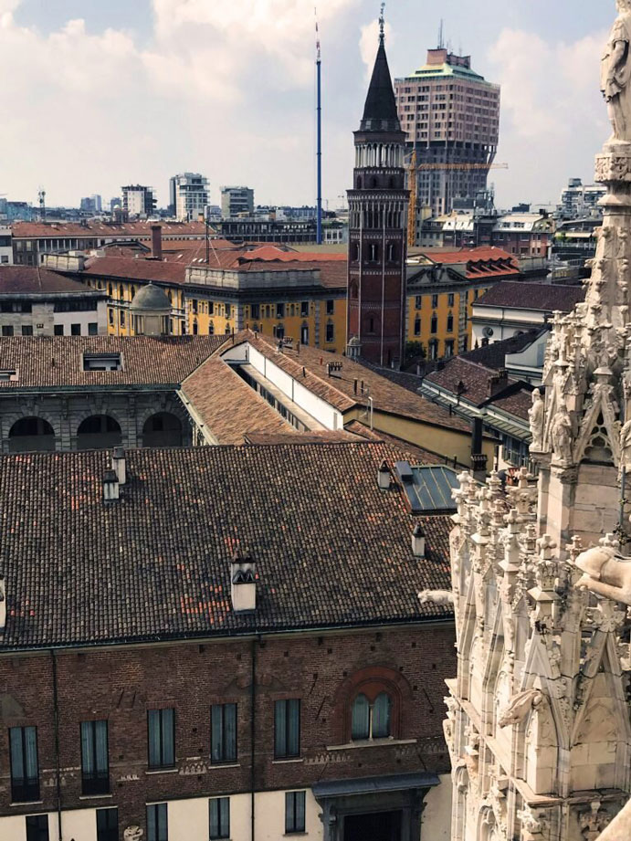 View from the Duomo di Milano Cathedral, Milan. 