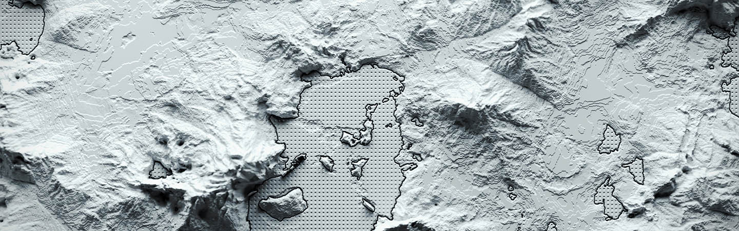 Decorative image of white 3D world map