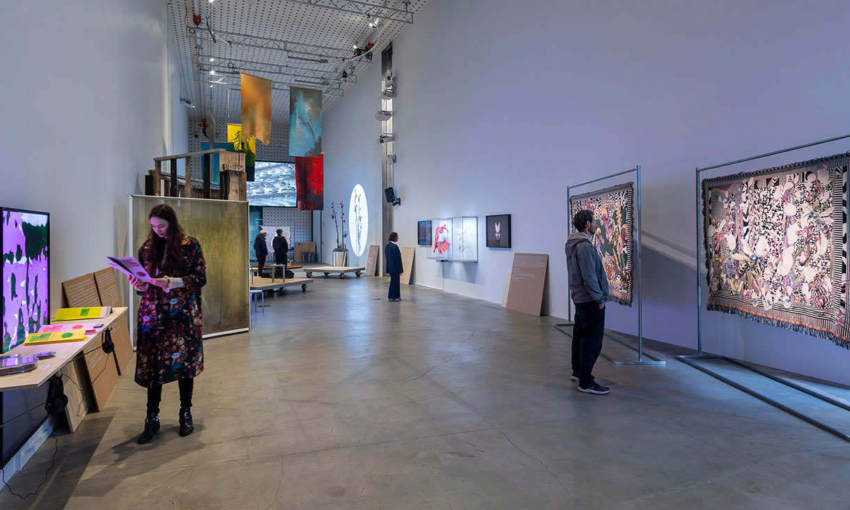 Installation view, Wild Hope Conversations for a Planetary Commons, 2023, RMIT Design Hub Gallery.