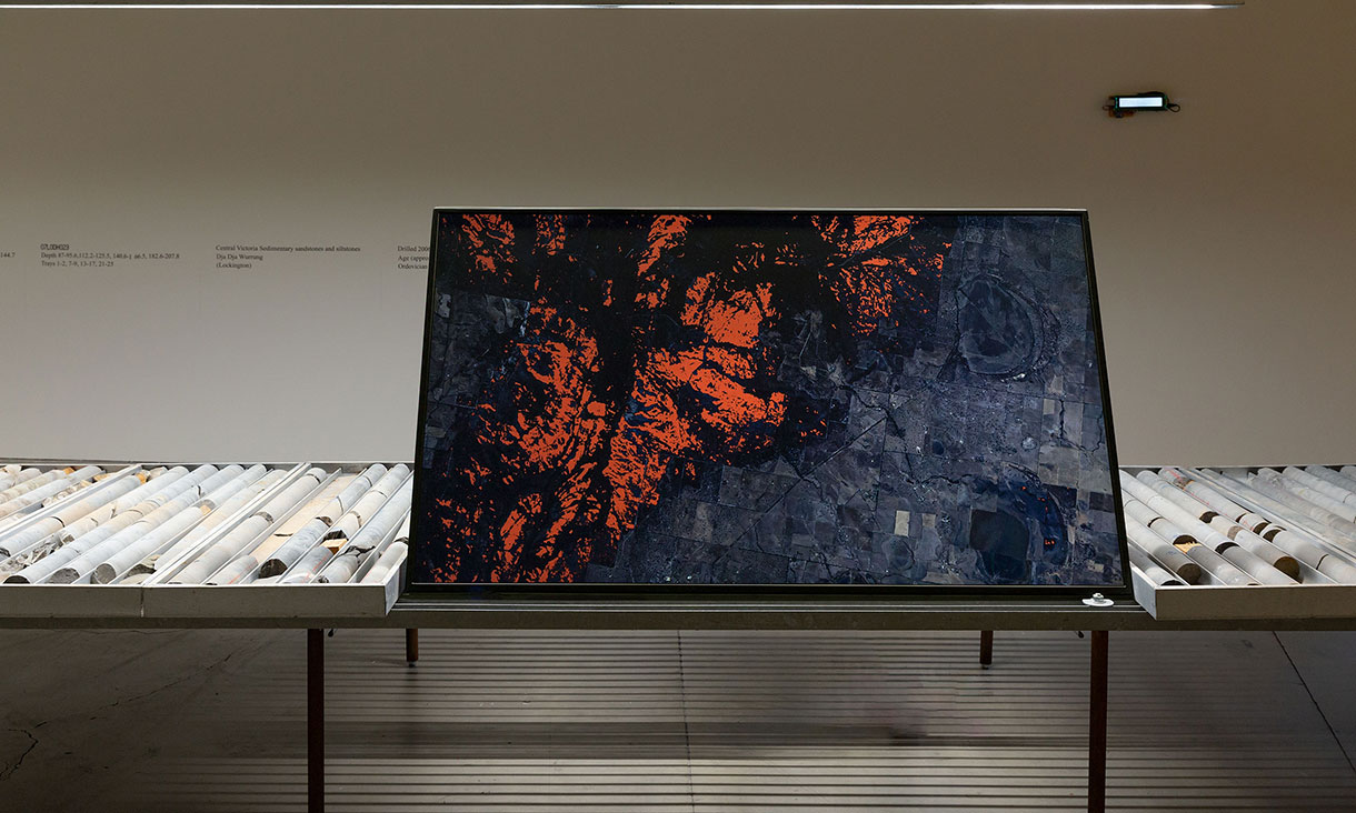 Simulaa, Strata Signals, 2025 (detail), in Deep Time Real Time, RMIT Design Hub Gallery, Carlton, 2025. 