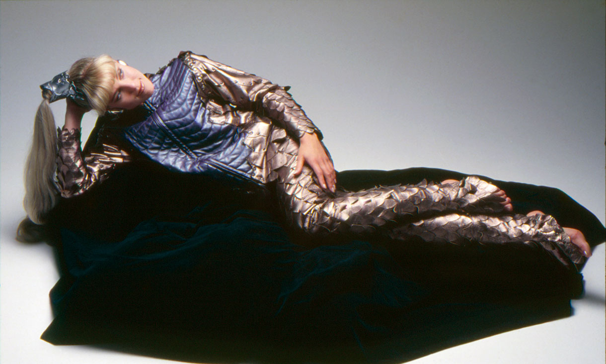 Jurassic Skin Collection, designed by Jenny Bannister, c. 1984. Photograph by Derek Hughes.