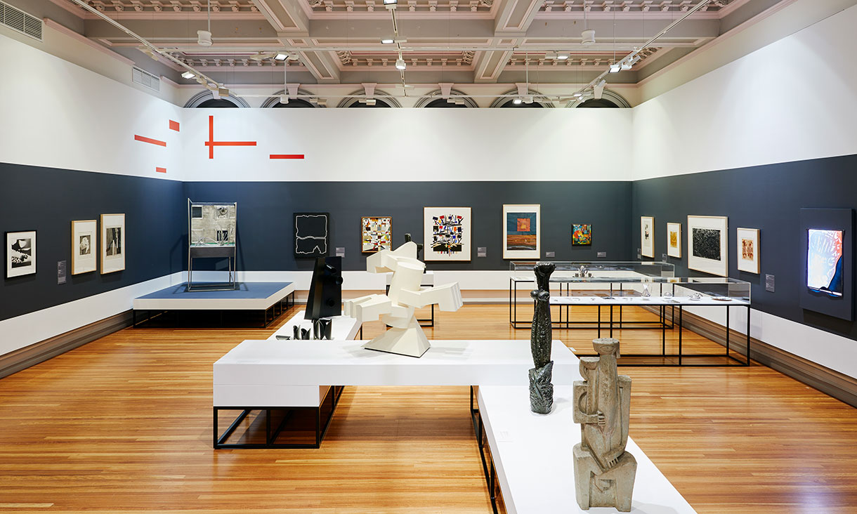 Installation view, Melbourne Modern: European art & design at RMIT since 1945, RMIT Gallery, 2019.