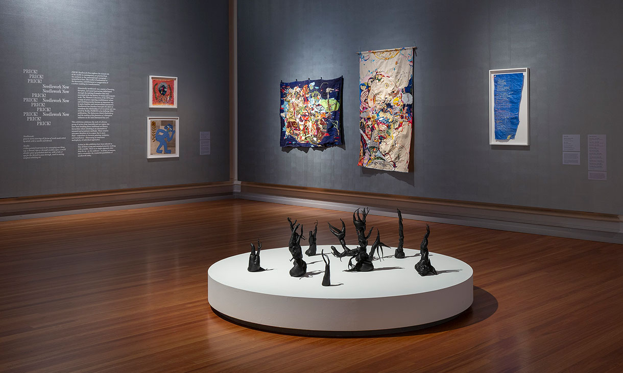 Installation view of PRICK! Needlework Now, RMIT Gallery, Melbourne, 2025.