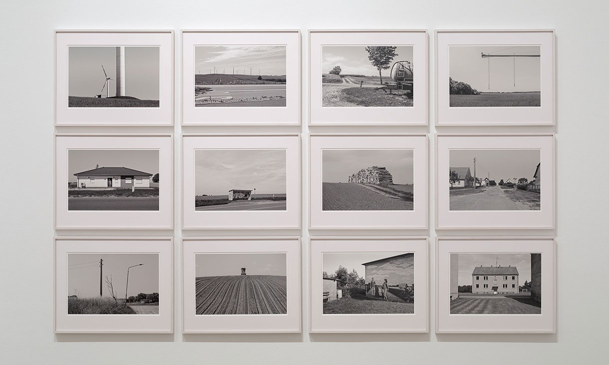 Installation view, Ulrich Wüst, Village Edge. The Municipality of Nordwestuckermark, 2014-2019 in Wanderings About History – The Photography of Ulrich Wüst, RMIT Gallery, Melbourne, 2024.