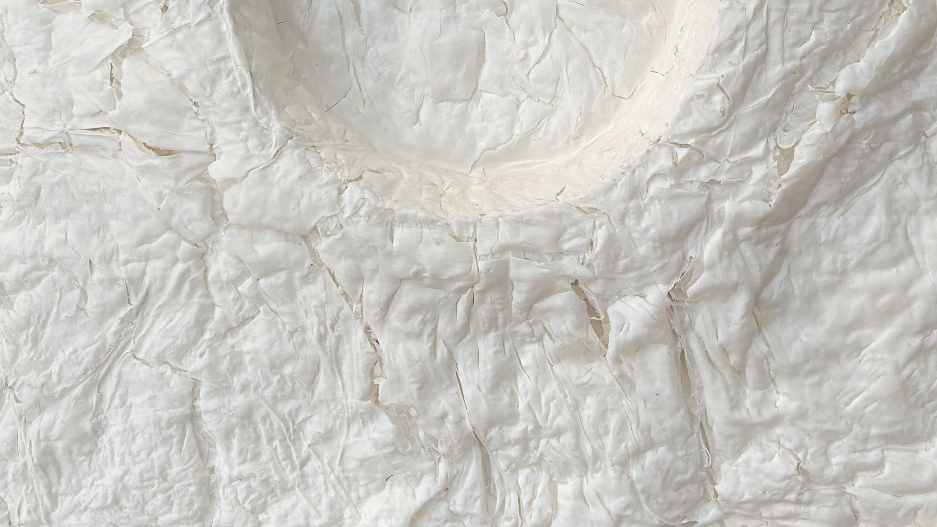 A cracked white surface