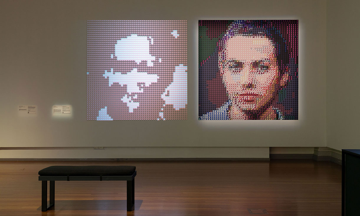Installation view, J. Rosenbaum, Gender Tapestry 2022, in execute_photography, RMIT Gallery, Melbourne, 2024. 