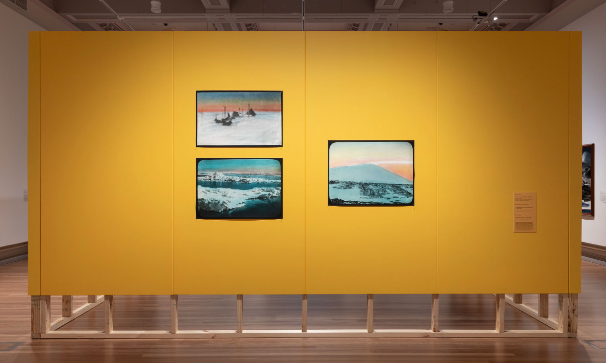 Installation view of works by Keith Jack in 'Creative Antarctica: Australian Artists and Writers in the Far South', RMIT Gallery, Melbourne, 2026. Collection of the State Library of Victoria.