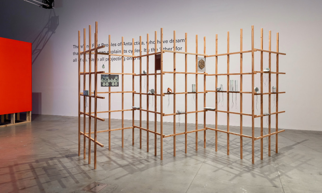 Kirsten Haydon, Ice scaffold, 2025 (detail) in Creative Antarctica: Australian Artists and Writers in the Far South, Design Hub Gallery, Melbourne, 2026.