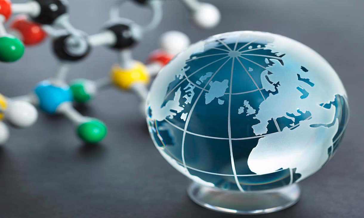 A globe of the world