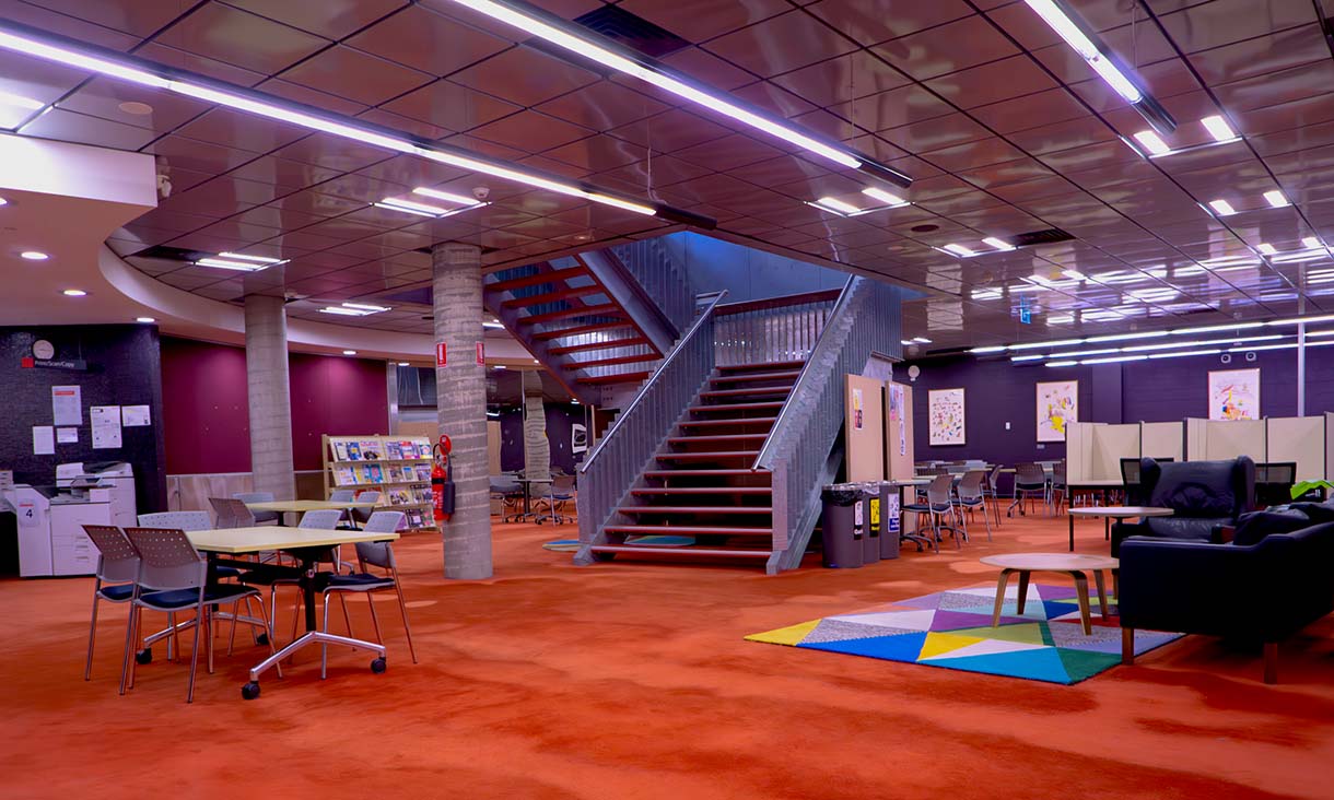 Bundoora Library interior on level 1.