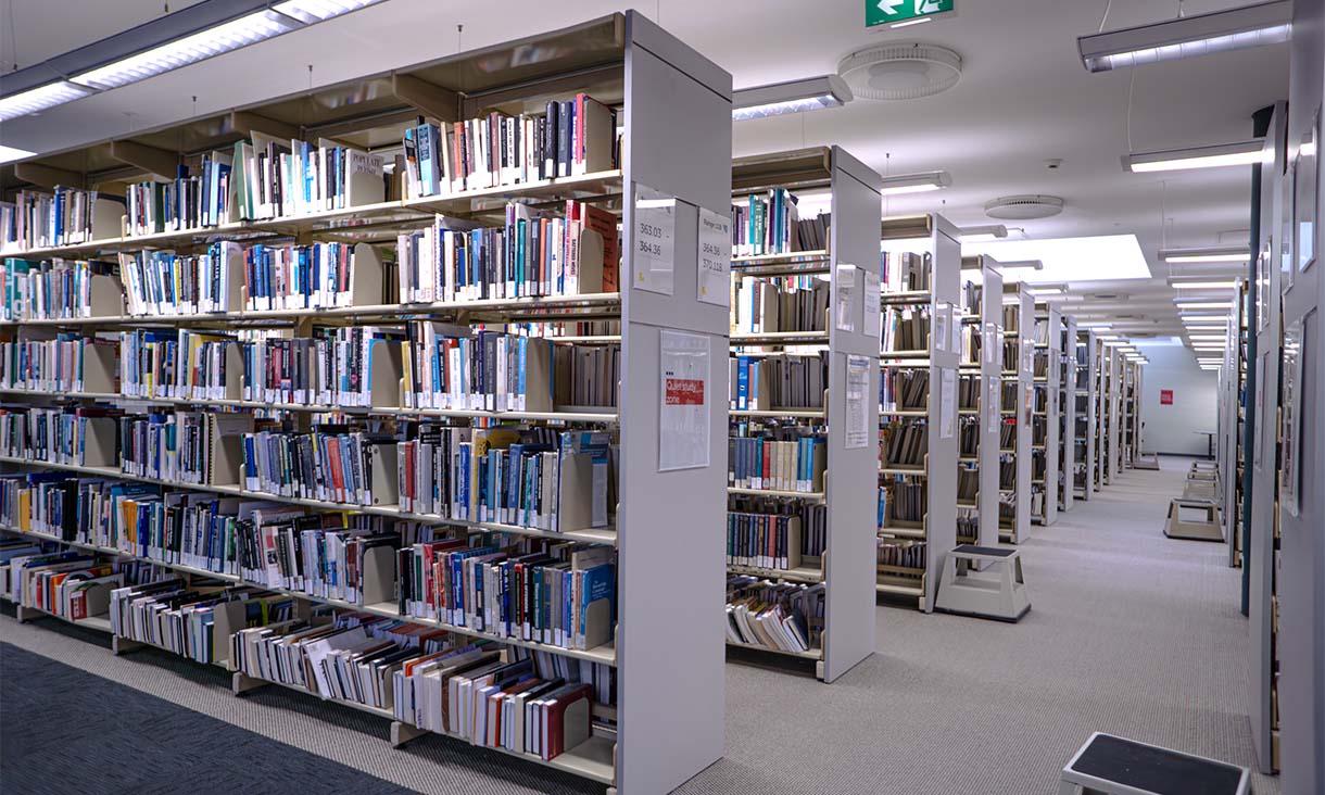 Bundoora Library collection area.