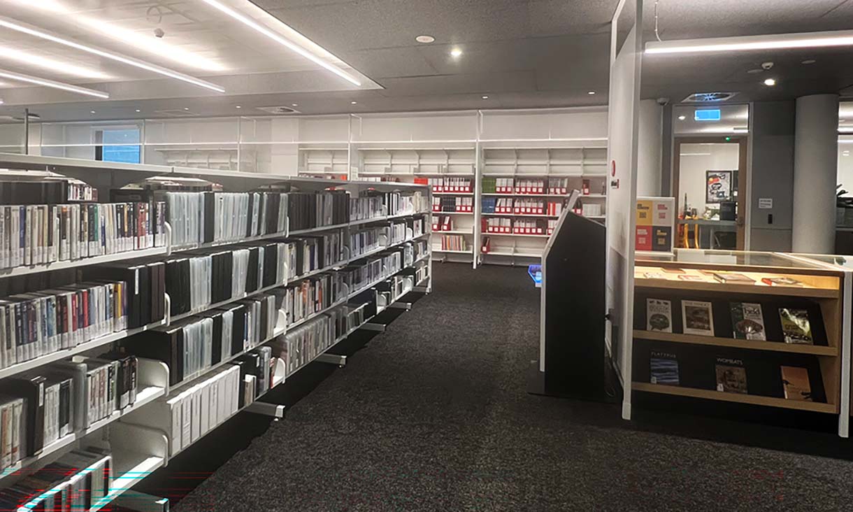 Carlton Library - inside the collection area.