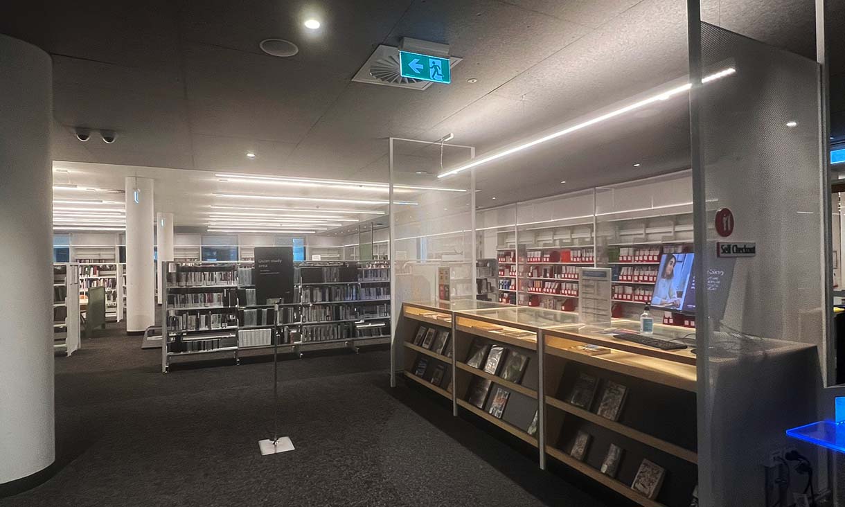 Carlton Library collection area.