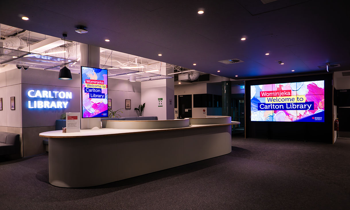 Carlton Library entrance - view from the inside.