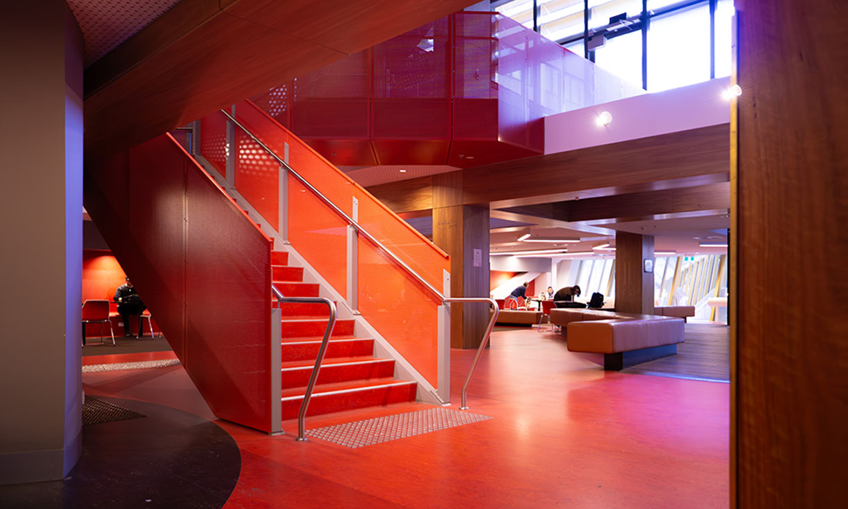 Swanston Library interior staircase.