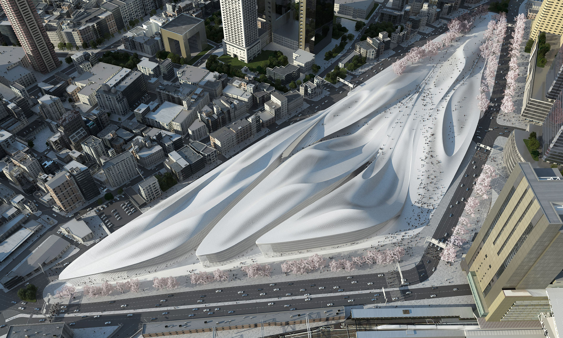 'Cloud Osaka' was created using computational physics simulation and big data.