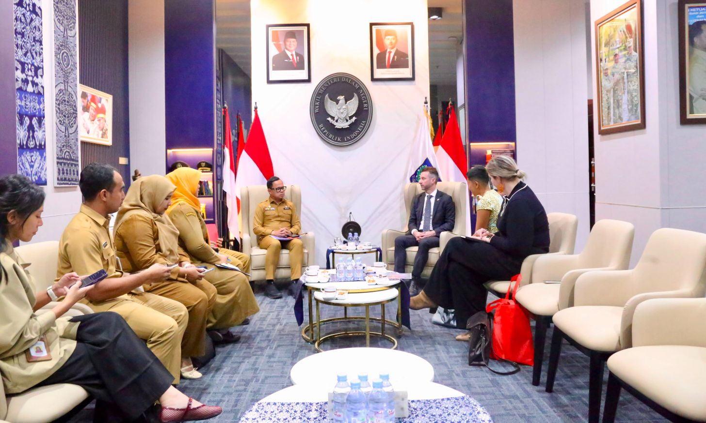 RMIT Vice-President International Layton Pike joined RMIT Director, Indonesia Tantia Dian in a meeting with Vice Minister of Home Affairs Dr Bima Arya Sugiarto