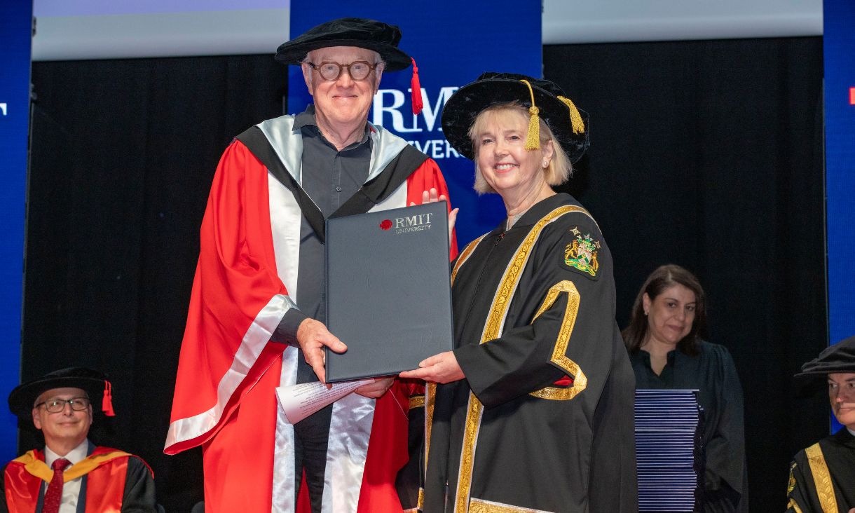 Howard Raggatt and Chancellor Peggy O’Neal AO