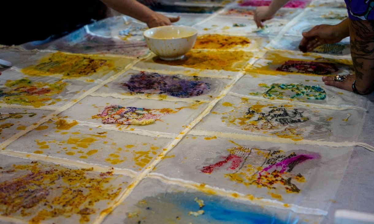 Burial Shroud by Pia Interlandi, Maree Clarke, Kerri Clarke and Hini Mhairi Hanara.